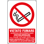 E180101X - Cartello vietato fumare all'aperto in area ospedaliera...EN ISO 7010