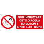 E18019K - cartello Non indirizzare getti d'acqua su motori e....EN ISO 7010