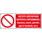 E18027KS - Etichetta adesiva vietato depositare mat.infiammabile EN ISO 7010