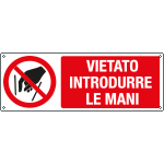 E18339KS - Etichetta adesiva vietato introdurre le mani EN ISO 7010