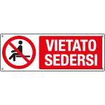 E18345KS - Etichetta autoadesiva vietato sedersi EN ISO 7010