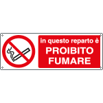 E1869K - Cartello divieto In questo reparto vietato fumare EN ISO 7010