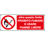 E1874H - Cartello oltre questo limite proibito fumare EN ISO 7010
