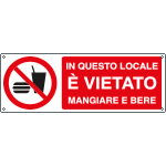 E1896KS - Etichetta adesiva in questo locale vietato mangiare EN ISO 7010