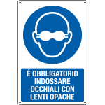 E190701X - cartello indossare occhiali lenti opache EN ISO 7010