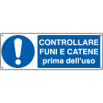 E1924K - Cartello obbligo controllare funi e catene EN ISO 7010