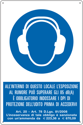E1949X - Cartello obbligo proteggere l'udito nella zona EN ISO 7010