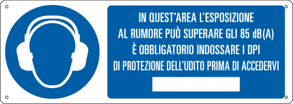 E19562KS - Cartello obbligo in quest'area l'esposizione al rumore...EN ISO 7010