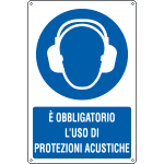 E1959X - Cartello obbligo "e' obbligatorio l'uso di protezioni acustiche"