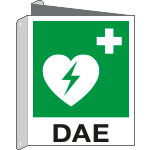 E20109BIX - Cartello bifacciale Defibrillatore EN ISO 7010