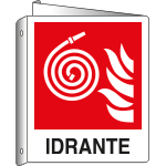 E20117BIX - cartello bifacciale simbolo idrante F019