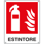 E20118K - Cartello antincendio estintore simbolo+testo EN ISO 7010