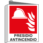 E20119BIW - cartello bifacciale presidio antincendio EN ISO 7010