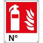 E20121W - Cartello antincendio estintore n. simbolo+testo EN ISO 7010