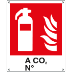 E20126WS - Etichetta adesiva estintore a CO2 N. EN ISO 7010