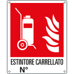 E20152X - Cartello antincendio estintore carrellato n. EN ISO 7010 F009