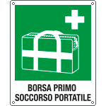 E20197X - Cartello emergenza borsa primo soccorso portatile EN ISO 7010 E027