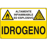 E2701 - Cartello pericolo IDROGENO EN ISO 7010