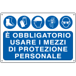 E3127 - Cartello obbligo usare i mezzi di protezione personale EN ISO 7010