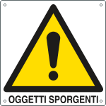 E400112KS - Etichetta autoadesiva pericolo oggetti sporgenti EN ISO 7010