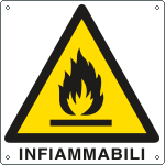 E400201X - Cartello pericolo pericolo infiammabili EN ISO 7010