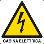 E400729KS - Etichetta pvc autoadesivo pericolo cabina elettrica