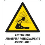 E411503X - Cartello pericolo atmosfera potenzialmente asfissiante EN ISO 7010