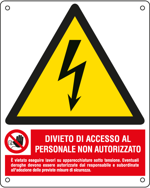 E440703W - Cartello pericolo attenzione divieto accesso personale..EN ISO 7010
