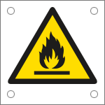 E49602M - Cartello alluminio pericolo materiale infiammabile EN ISO 7010