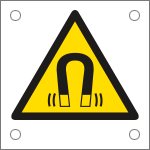 E49627M - Cartello alluminio pericolo campo magnetico EN ISO 7010