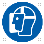 E49858M - Cartello bordo macchina  obbligo schermo protettivo EN ISO 7010