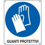 E615401W - Cartello obbligo guanti protettivi EN ISO 7010