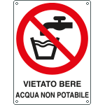 E620301K - Cartello divieto bere acqua non potabile EN ISO 7010