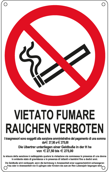 E630106W - Cartello divieto fumare rauchen verboten.. EN ISO 7010
