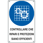 E636301Y - Cartello obbligo controllare ripari e protezioni EN ISO 7010