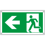 E715101K - Cartello uscita di emergenza freccia a sinistra EN ISO 7010
