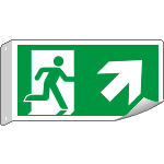 E715106BK - Cartello BIFACCIALE uscita di emergenza NE EN ISO 7010