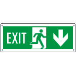 E720204XS - Etichetta Exit freccia indietro Uscita Emergenza EN ISO 7010