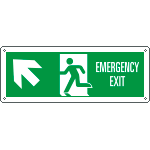 E720305X - Cartello Emergency Exit freccia alto sx EN ISO 7010