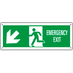 E720307W - Cartello Emergency Exit freccia basso sx EN ISO 7010