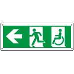 E720501KS - Etichetta uscita di emergenza disabili freccia a sinistra EN ISO 7010