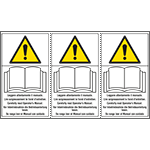 E91537E - Foglio n. 3 etichette adesive LEGGERE manuale EN ISO 7010