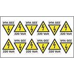 E91651B - foglio n.12 etic.aut. "220 VOLT"+simb.