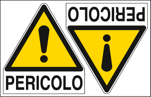 E9557A - Foglio 2 etichette adesive pericolo generico EN ISO 7010