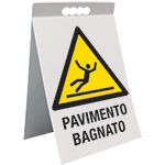 ECAP17147X - Cavalletto PVC pavimento bagnato simbologia EN ISO 7010