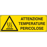 EEF17123K - cartello autoadesivo EasyFix attenzione temp.pericolosa EN ISO 7010