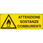 EEF1762K - cartello autoadesivo EasyFix Attenzione sostanz comburenti EN ISO 7010