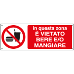 EEF1879K - cartello autoadesivo EasyFix vietato bere e mangiare EN ISO 7010