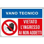 EF3530 - cartello autoadesivo multisimbolo EasyFix Vietato l'ingresso vano tec"