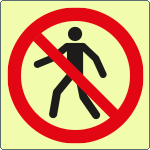 EL1304KS - Etichetta luminescente autoadesiva divieto di transito EN ISO 7010